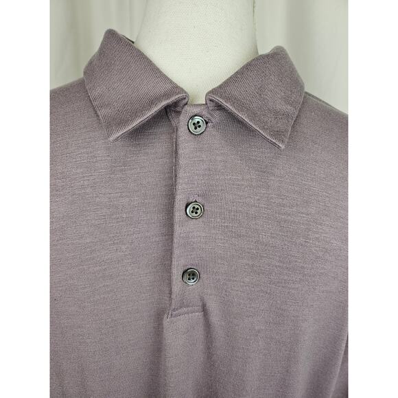 THEORY MEN’S PURPLE POLO SHIRT – SIZE XL – SHORT SLEEVE – MODAL BLEND - Picture 4 of 8